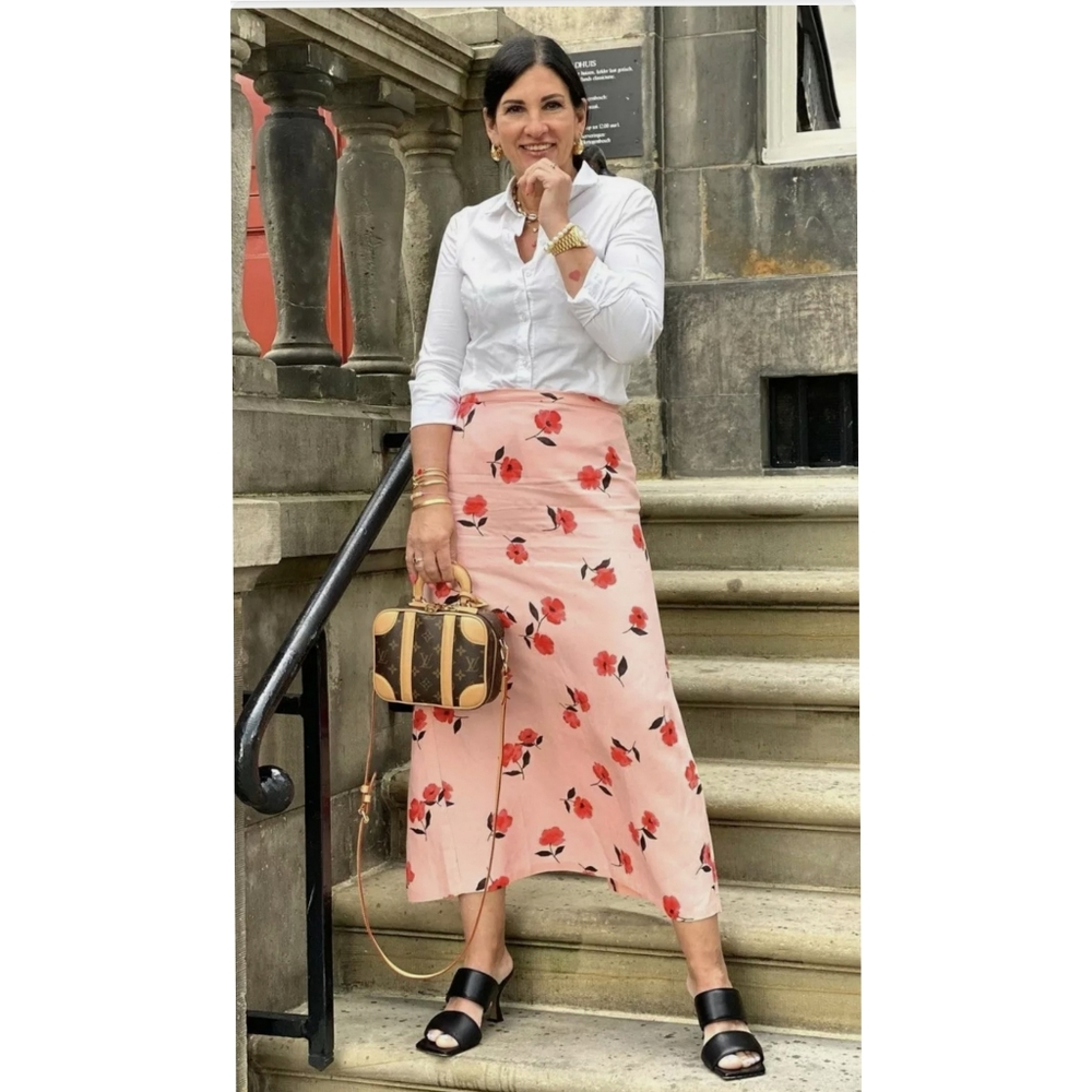 Zara 2 pcs Printed linen blend skirt + top - Picture 3 of 15